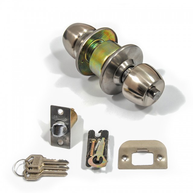 KNOB LOCK SET / NIKEL MAT
